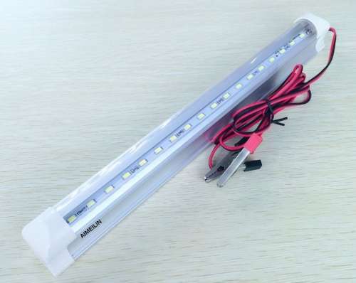 LED Fluorescent Tube Light: 12V Clear Cover Complete with Wiring. Collections allowed