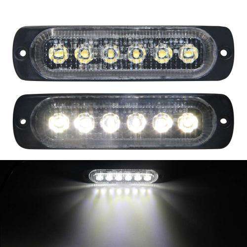 Flash Strobe Grille Cluster Cool White LED Bumper Side Marker Lights 12V/24V. Collections Allowed.