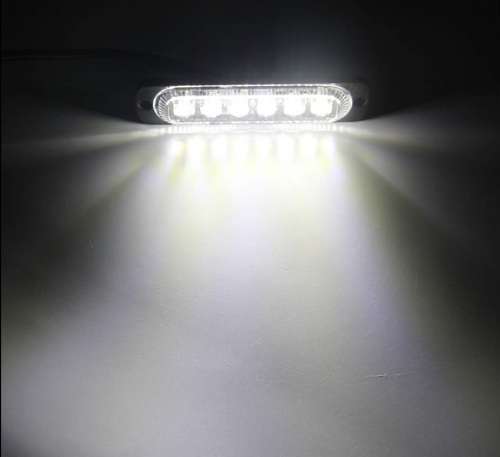 Flash Strobe Grille Cluster Cool White LED Bumper Side Marker Lights 12V/24V. Collections Allowed.