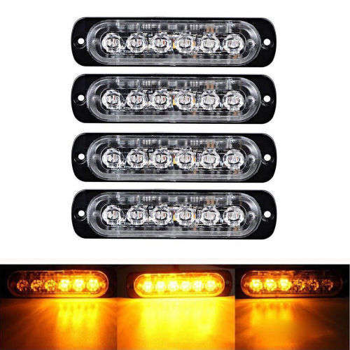 LED Emergency Warning AMBER Flash Cluster Strobe Grille Lights 12V/24V. Collections allowed.