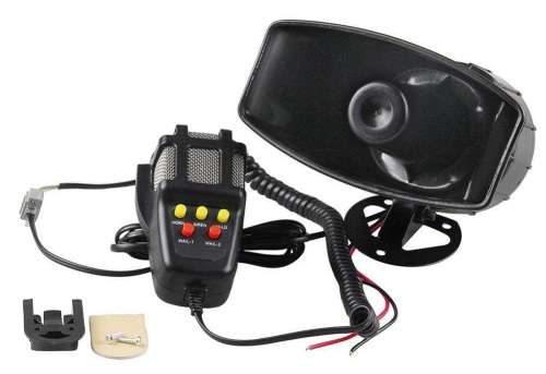 12V Car Vehicle Alarm Siren Horn with Loudspeaker Microphone. Collections Are Allowed.