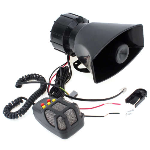 12V Car Vehicle Alarm Siren Horn with Loudspeaker Microphone. Collections Are Allowed.