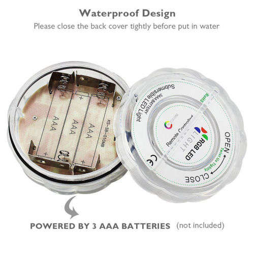 Waterproof RGB LED MultiColour Remote Controlled Submersible Lamp. Collections are allowed.
