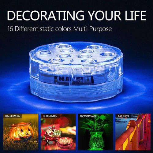 Waterproof RGB LED MultiColour Remote Controlled Submersible Lamp. Collections are allowed.