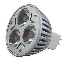 3W 12V MR16 Cool White LED Light Bulbs, Downlights/Spotlights. Aluminium Shell. Collections Allowed.