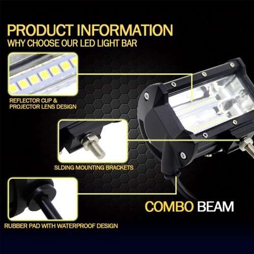 LED Combo Warning Strobe/Flash Flood Light: 72W 10~30V DC. Collections are allowed.