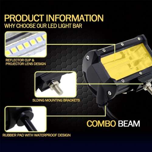 LED Combo Warning Strobe/Flash Flood Light: 72W 10~30V DC. Collections are allowed.