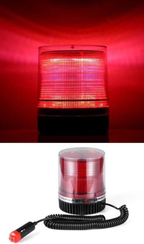 LED Magnetic Warning Strobe Emergency Flash Beacon Light RED 12V. Collections Are Allowed.
