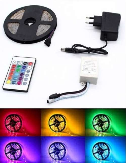 Remote Controlled RGB LED Strip Lights: 5-metre RGB Rolls with Adapter + Driver. Collections Allowed