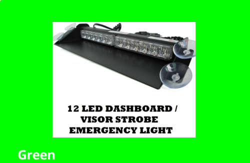 LED GREEN Windscreen Emergency Vehicle Warning Strobe Dashboard Light. Collections are allowed.