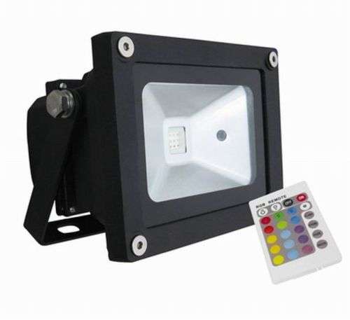 MultiColour LED RGB Floodlight + 24-Key Multi-Colour IR Remote Control.Collections allowed.