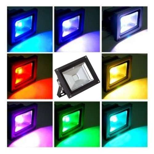 MultiColour LED RGB Floodlight: 30W 220V + IR Remote Control. Collections are allowed.