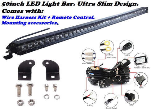 LED Light Bar 50inch Ultra Slim Design + Wiring Harness and More. Collections allowed.