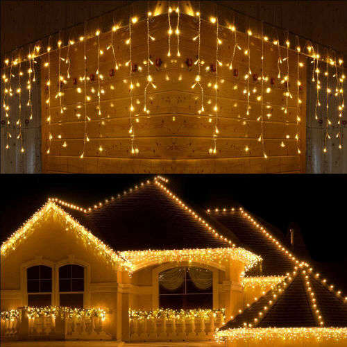 Warm White LED Decorative Fairy Curtain Lights Waterproof 220V AC. Collections are allowed.
