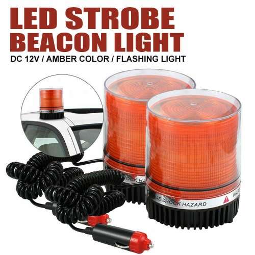 LED Magnetic Warning Strobe Emergency Beacon Light Orange / Amber 12V/24V. Collections are allowed.