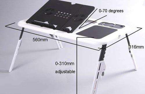 Laptop Stand E-Table. Foldable, Adjustable, Portable with Cooling Fans. Collections are allowed.