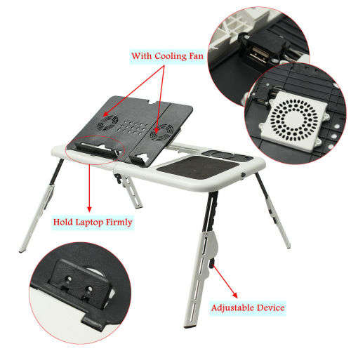 Laptop Stand E-Table. Foldable, Adjustable, Portable with Cooling Fans. Collections are allowed.