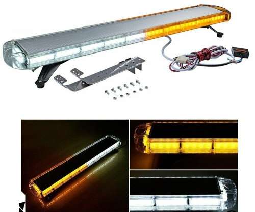 White + Amber Roof Top Emergency Vehicle Warning Strobe Flash Light. Collections are allowed.