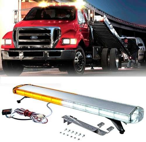 White + Amber Roof Top Emergency Vehicle Warning Strobe Flash Light. Collections are allowed.