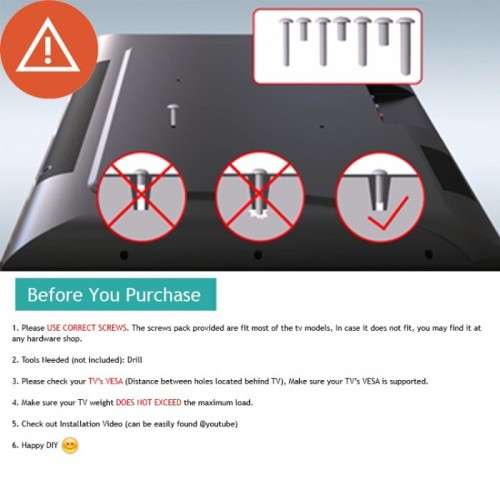 TV Wall Mount Bracket, Flat Panel TV Wall Bracket 26`` ~ 55`` inches. Collections are allowed.