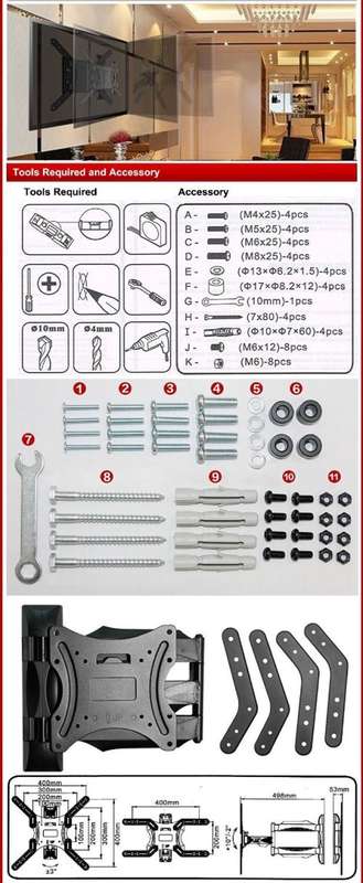 TV Wall Mount Bracket, Full Motion Cantilever Wall Mount Bracket. Collections are allowed.
