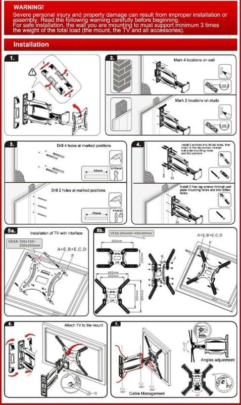 TV Wall Mount Bracket, Full Motion Cantilever Wall Mount Bracket. Collections are allowed.