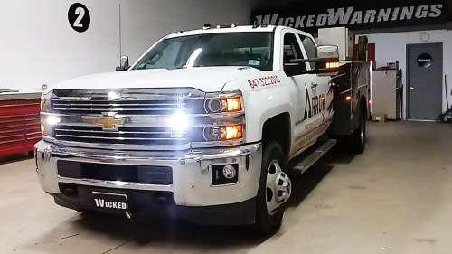 Flash Strobe Grille Cluster Cool White LED Bumper Side Marker Lights 12V/24V. Collections Allowed.