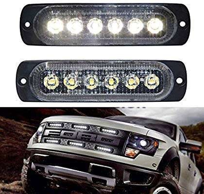 Flash Strobe Grille Cluster Cool White LED Bumper Side Marker Lights 12V/24V. Collections Allowed.