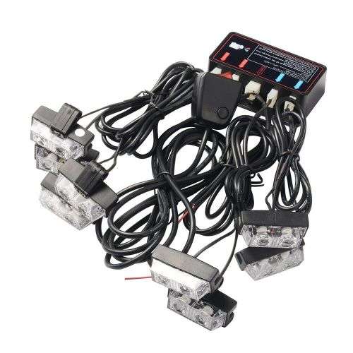 Cool White LED Flash Cluster Strobe Grille Lights 8x2LEDs 12V~32V. Collections are allowed.