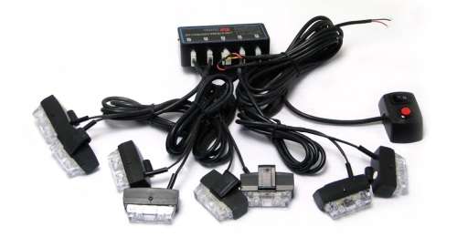 Cool White LED Flash Cluster Strobe Grille Lights 8x2LEDs 12V~32V. Collections are allowed.