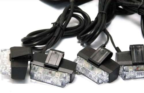 Cool White LED Flash Cluster Strobe Grille Lights 8x2LEDs 12V~32V. Collections are allowed.