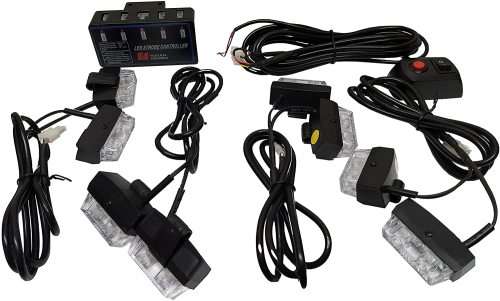Cool White LED Flash Cluster Strobe Grille Lights 8x2LEDs 12V~32V. Collections are allowed.