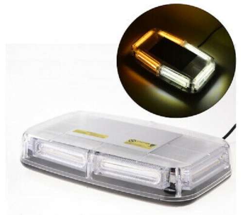 Amber + Cool White High Intensity COB LED Strobe Car Roof Top Flash Light Bar. Collections Allowed.