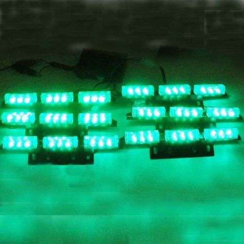 Green LED Flash Cluster Strobe Grille Lights 54pces DC12V~32V. Collections allowed.
