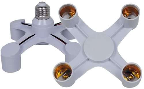 Light Bulb Socket Splitter, Adapter, Converter, E27 to 4x E27 Lamp Holder. Collections are allowed.