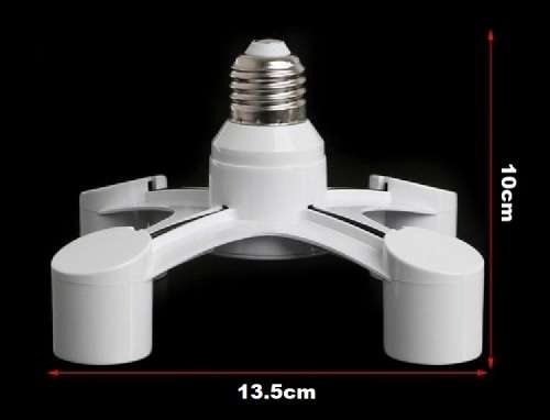 Light Bulb Socket Splitter, Adapter, Converter, E27 to 4x E27 Lamp Holder. Collections are allowed.