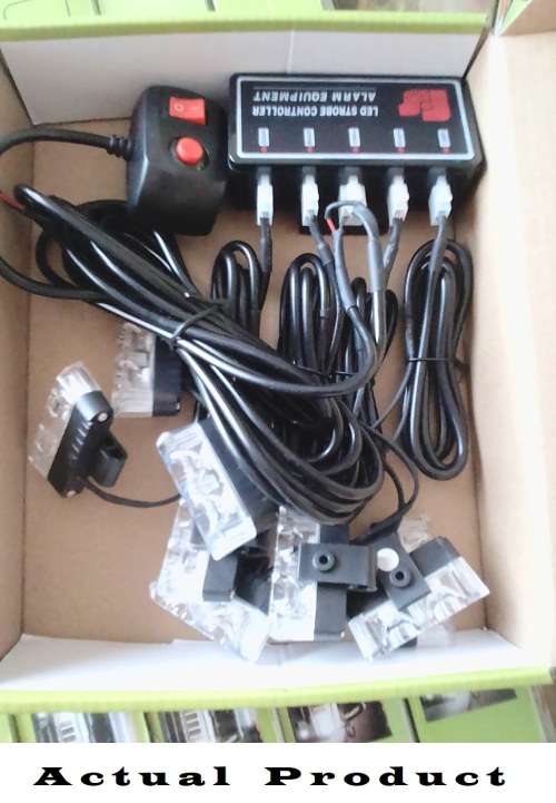 Cool White LED Flash Cluster Strobe Grille Lights 8x2LEDs 12V~32V. Collections are allowed.