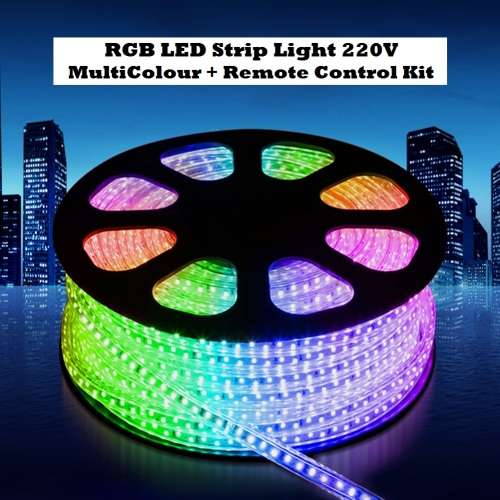 100m MultiColour LED RGB Strip Rope Light 220V Complete With Remote Control Kit. Collections Allowed