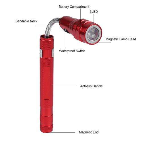 Flexi Torch 3-LED Telescopic Flexible Bendable Magnetic Pick-Up Tool Flashlight. Collections Allowed