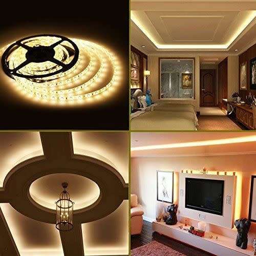 LED Strips Lights 12Volts Waterproof SMD3528 Warm White Colour 5-metre Rolls Collections Are Allowed