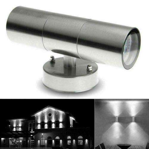 Stainless Steel Up Down Double Outdoor Wall Light Plus 2 LED Light Bulbs. Collections Are Allowed