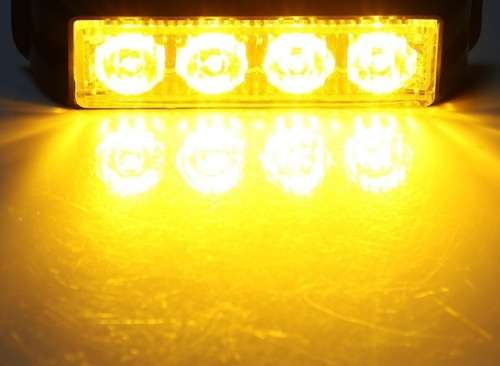 Amber Orange Yellow LED Flash Cluster Strobe Grille Lights 16LEDs (4x4pces). Collections Are Allowed