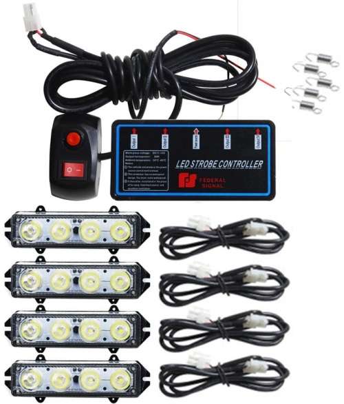 Amber Orange Yellow LED Flash Cluster Strobe Grille Lights 16LEDs (4x4pces). Collections Are Allowed