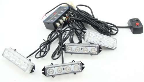 Cool White LED Grille Cluster Flash Strobe LED Lights 16LEDs (4x4pces of LEDs). Collections Allowed.