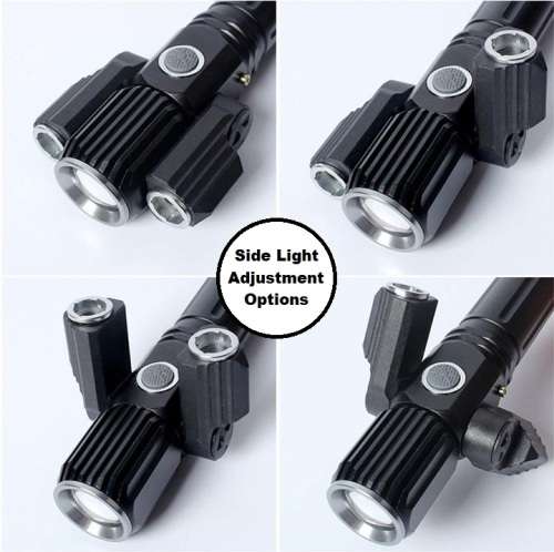 LED Torch Flashlight With 3Heads. Portable, Rechargeable, Zoomable. Novelty Unit. Collection Allowed