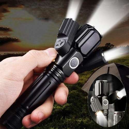 LED Torch Flashlight With 3Heads. Portable, Rechargeable, Zoomable. Novelty Unit. Collection Allowed
