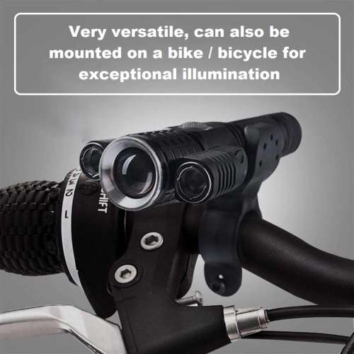LED Torch Flashlight With 3Heads. Portable, Rechargeable, Zoomable. Novelty Unit. Collection Allowed