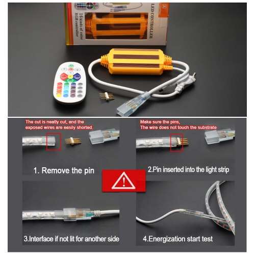 MultiColour RGB LED Controller and a Remote for 220V LED Strip Neon Flex Light. Collections Allowed.