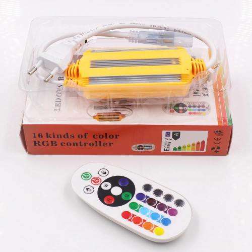 MultiColour RGB LED Controller and a Remote for 220V LED Strip Neon Flex Light. Collections Allowed.