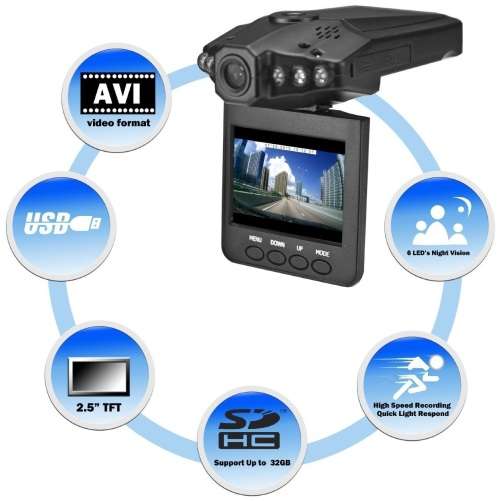 Vehicle Dash Cam HD Portable DVR with 2.5` TFT LCD Screen plus more. Collections are allowed.